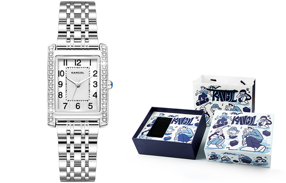 KANGOL Quartz Movement Metal Strap Watch Women"s Watch White Dial KANGOL K966