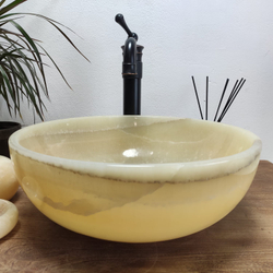 Раковина из оникса Bowl Yellow BO-60975 40x40x15 из натурального камня