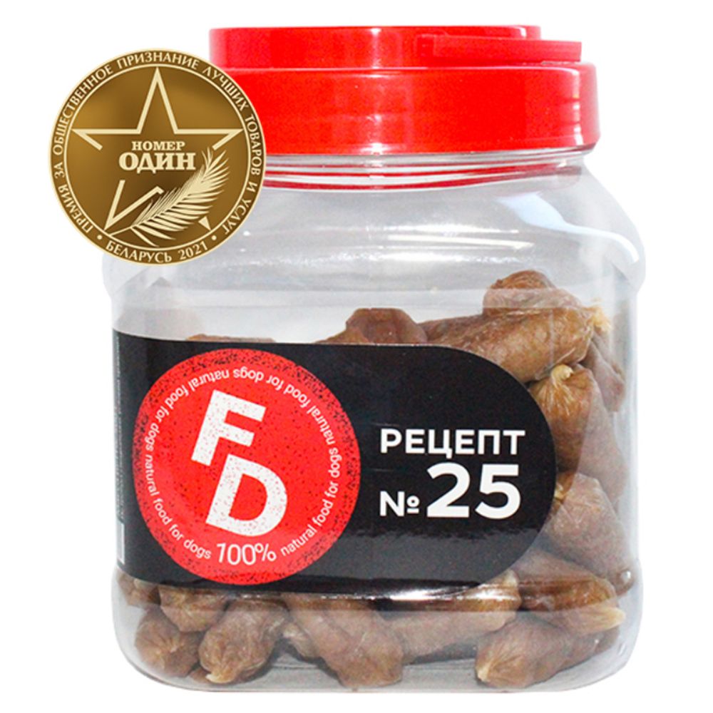 Лакомство FOR DOGS "Рецепт № 25", колбаски из мяса ягненка, 500 гр