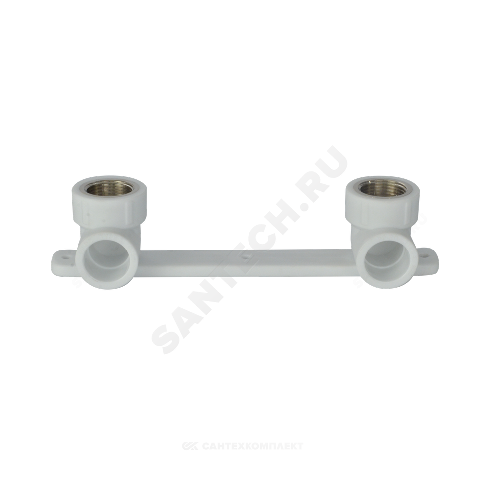 Планка PP-R монтажная белая Дн 25х3/4" ВР под смеситель с водорозетками PRO VALFEX 10124325-PRO