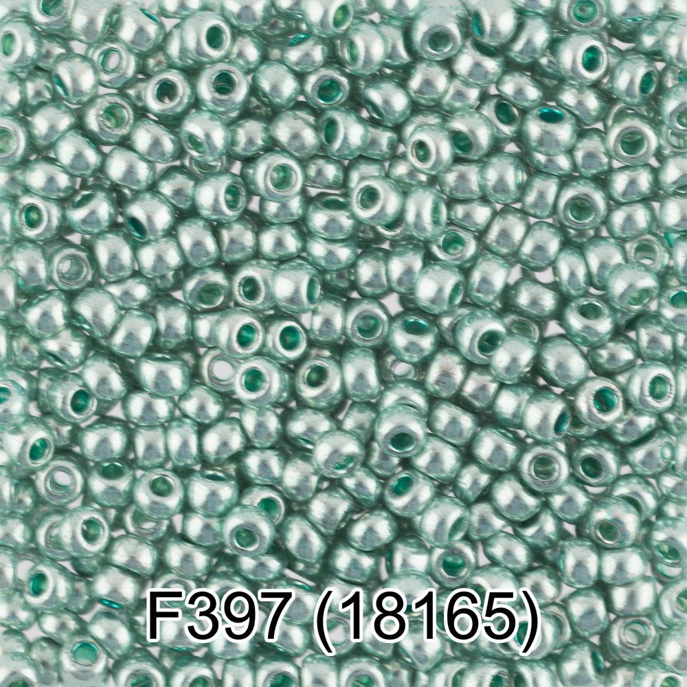 Бисер Gamma 10/0 (2.3 мм), 50 г (10х5 г), F397 св. зеленый/металлик, 18165, круглый 6