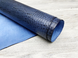 Натуральная кожа Crocco Antique Blue синяя