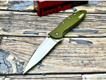 K1660OL Leek - нож склад., алюм. рук-ть оливк.,клинок Sandvik 14C28N