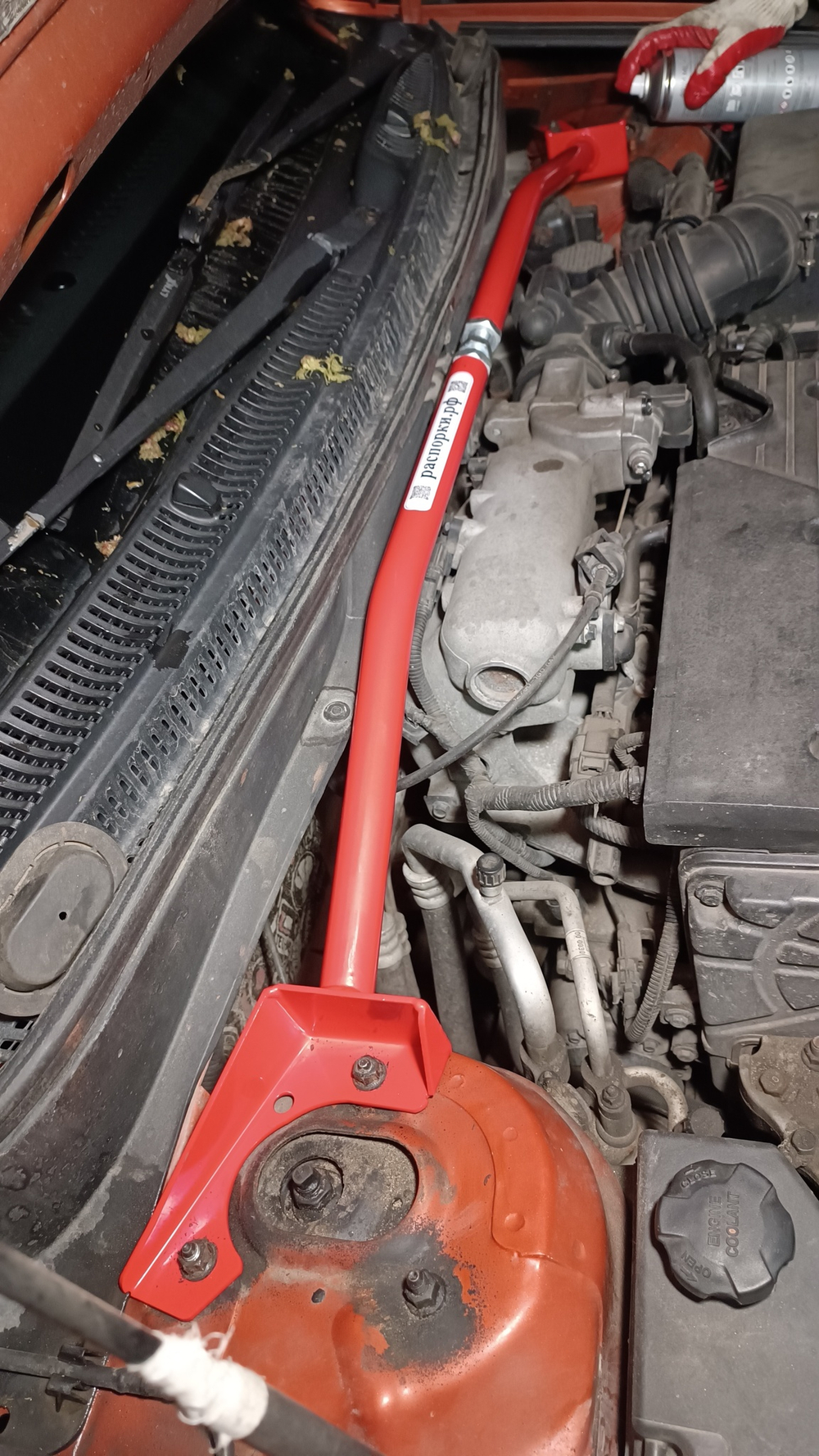 Распорка передних стоек (регулируемая) Hyundai Verna 3, Kia Rio 2