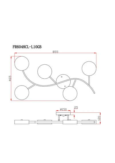 Потолочная люстра Tibo FR6048CL-L10GB Freya