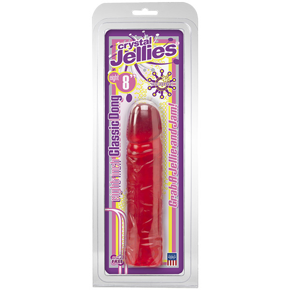 Розовый прозрачный фаллоимитатор 19,7см Doc Johnson Сristal Jellies Classic Dong Pink 0285-01-CD