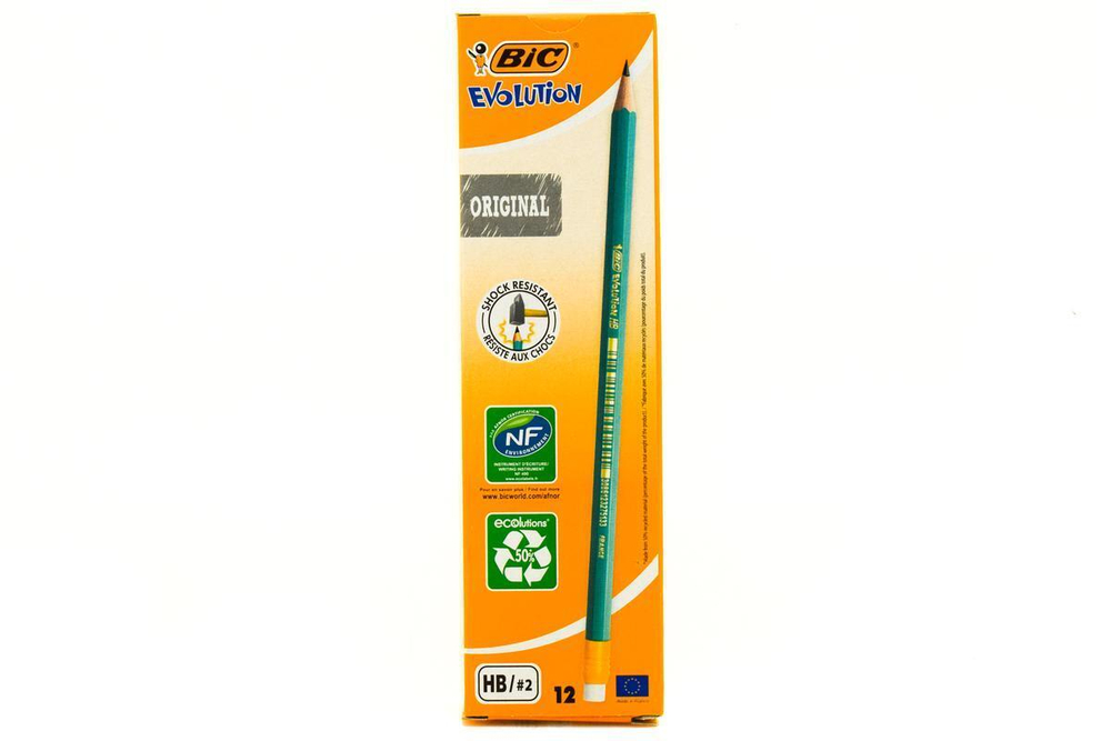 Карандаш ч/г HB "Evolution" с ластиком 180094 (Bic)