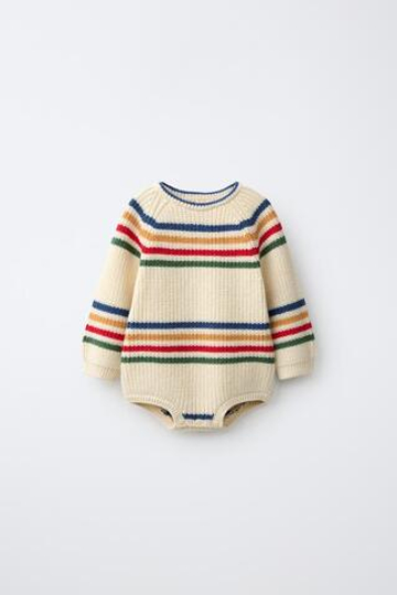 ZARA - FRUIT OF THE LOOM™ БОДИ В ПОЛОСКУ, ЭКРЮ