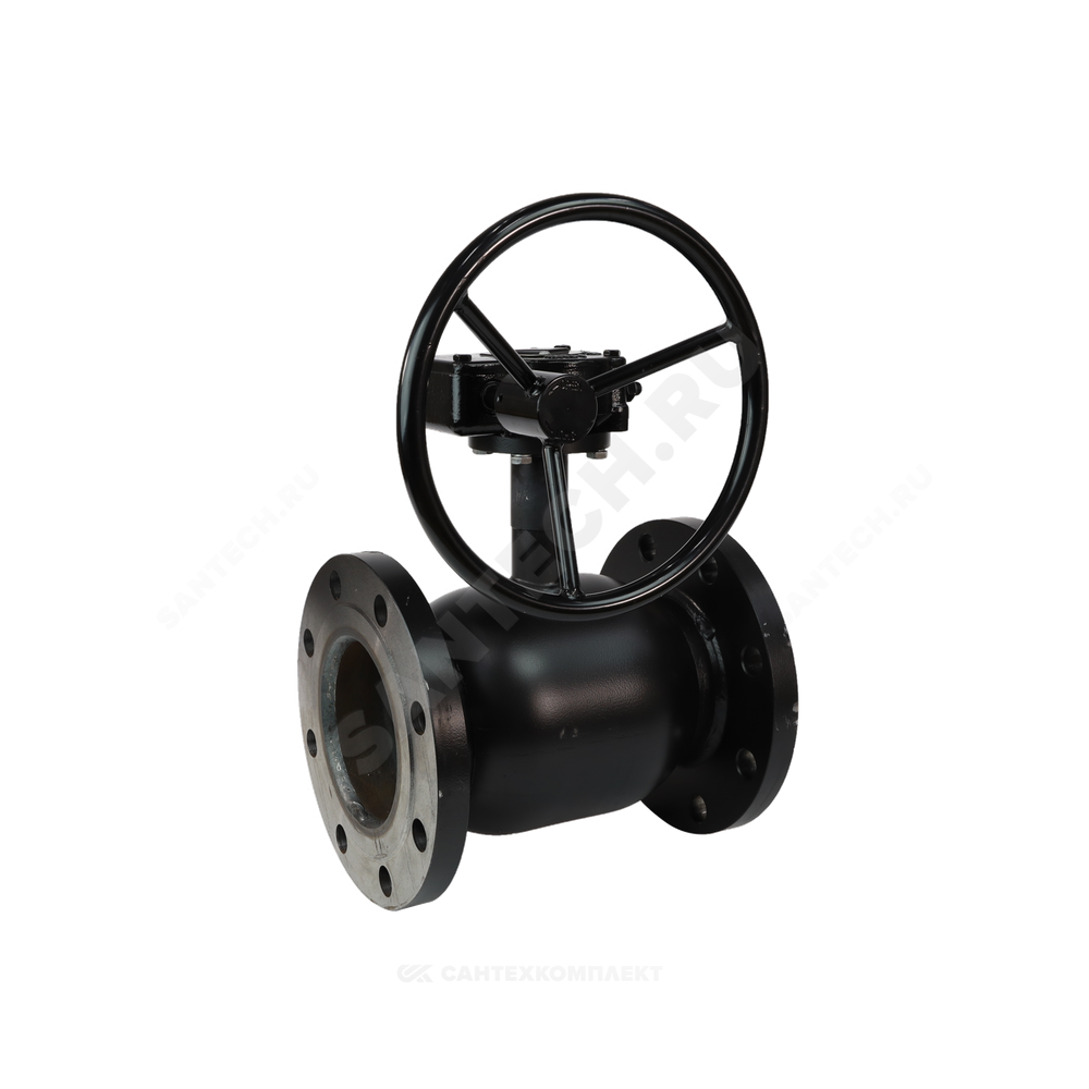 Кран шаровой сталь 09Г2С Ballomax КШТ 61.103 Ду 150 Ру25 фл L=350мм с редуктором BROEN КШТ 61.103.150.Р.25