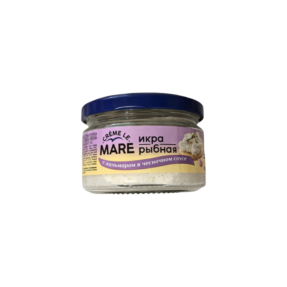Creme Le Mare Икра рыбная с Кальмаром в чесночном соусе стекл.