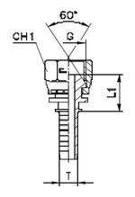 Фитинг DN 08 BSP (Г) 1/2 (45) (штифтованная гайка, o-ring)