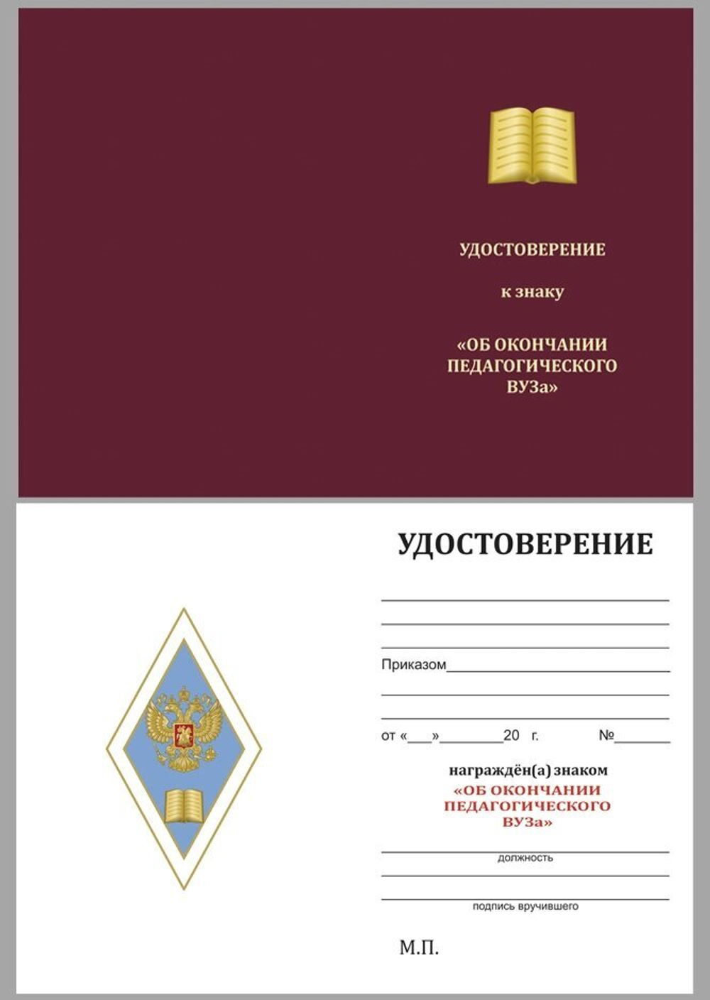 Знак Об окончании педагогического ВУЗа РФ
