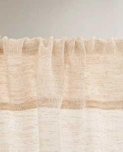 ZARA HOME ШТОРА ИЗ ПОЛУПРОЗРАЧНОЙ ТКАНИ, СВЕТЛО-БЕЖЕВЫЙ