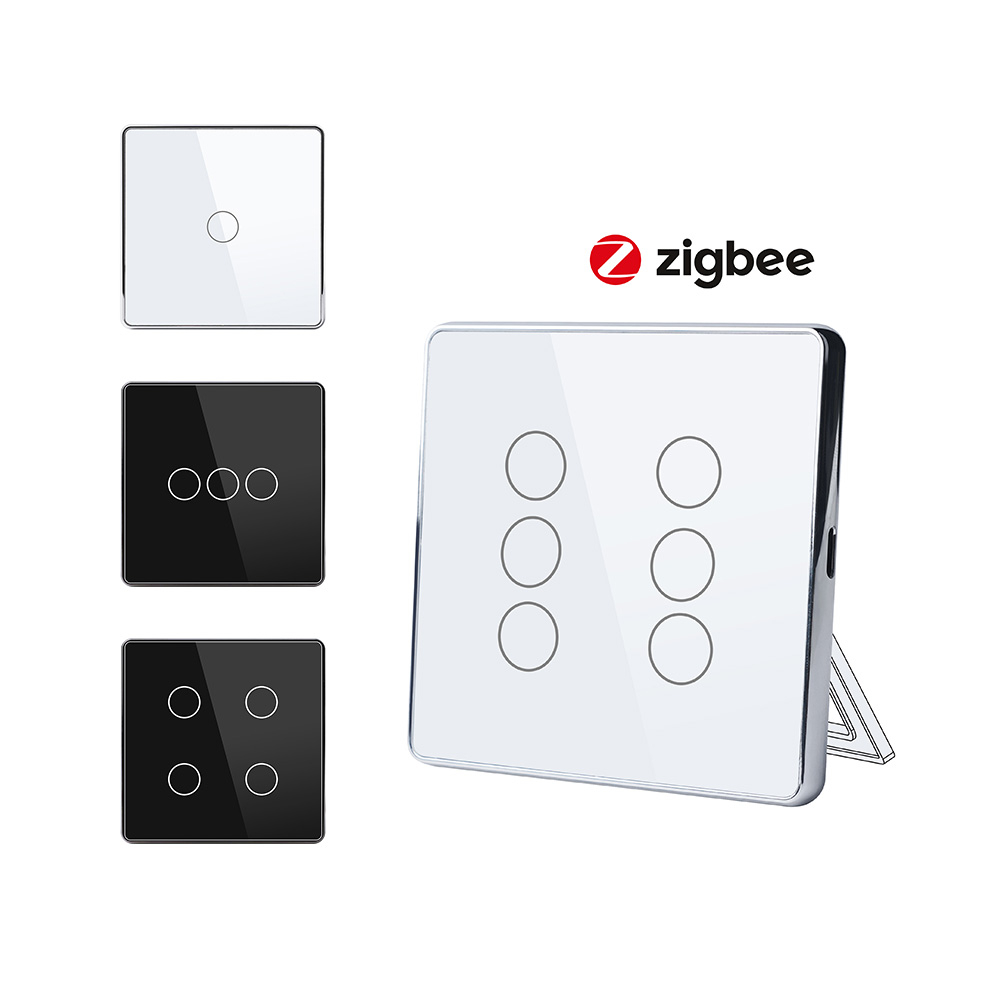 Сенсорный выключатель Zigbee 3CH беспроводной SS3 (на аккумуляторах, черный)