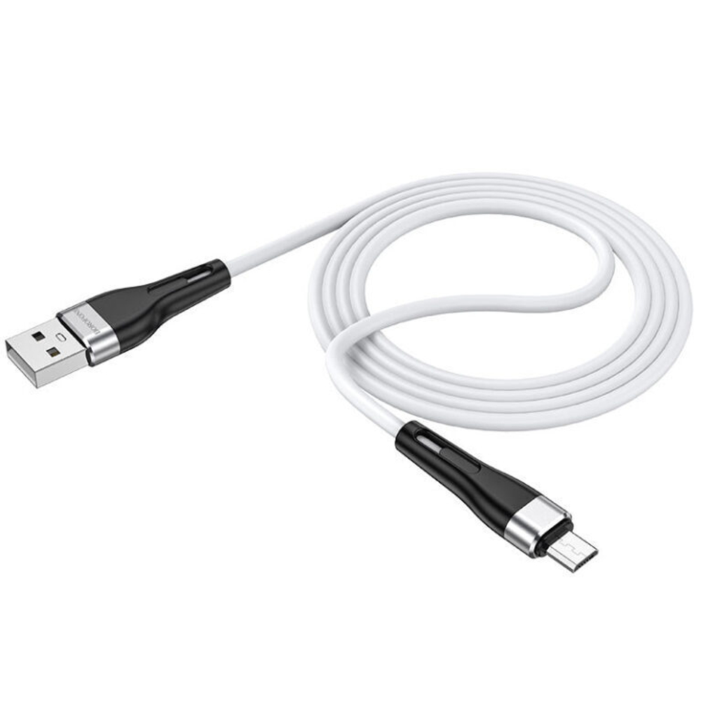 Кабель Borofone BX46 USB-microUSB 2.4A 1м Silicone White