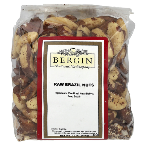 Bergin Fruit and Nut Company, Сырые цельные бразильские орехи, 16 унций