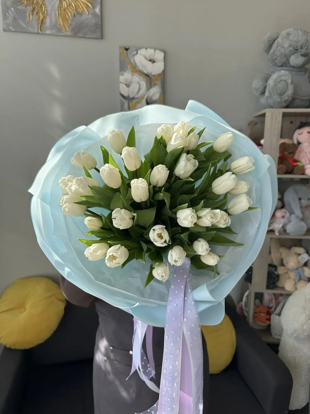Облако из 31 гладких тюльпанов коллекция Spring 26