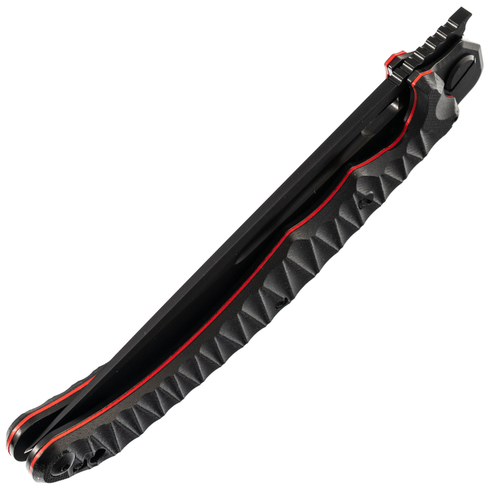 Складной нож Аватар-М Black Red на подшипниках с толкателем,сталь D2 титановое покрытие, 334-709404