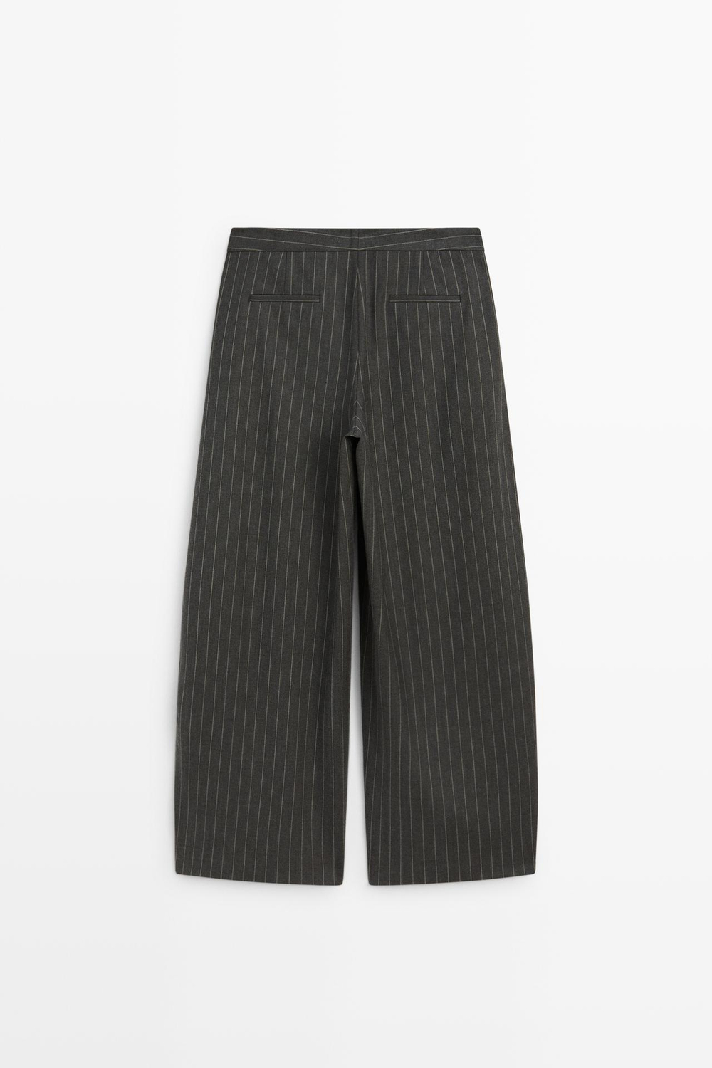Massimo Dutti Широкие брюки в полоску из шерстяной смеси, норка