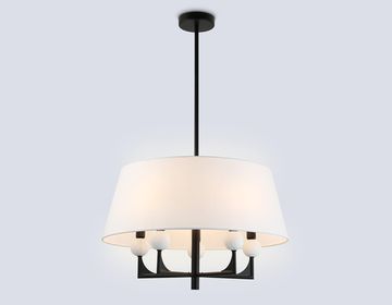 Люстра на штанге 5*E14 LH75150/5 BK/FR черный/белый матовый High Light Classic Ambrella