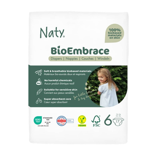 Подгузники BioEmbrace, размер 6 (17 штук) Naty