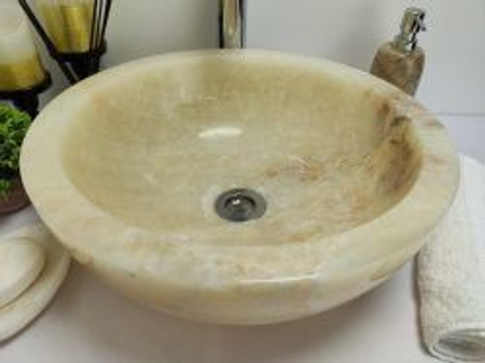 Раковина из оникса Bowl Yellow BO-60373 40x40x15 из натурального камня