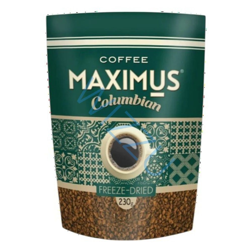Натуральный растворимый сублимированный кофе Columbian TM Maximus 230г м\у 1*21шт