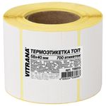 Термоэтикетки ТОП, 58х40 мм, 700 этикеток в ролике, ЗАЩИТА от влаги, масел, спирта, царапин, VITRANA (ВИТРАНА), 118613