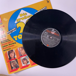 Винтажная виниловая пластинка LP Сборник Диско, Die Grossen 20 Top Hits (Германия 1976) (Boney M., Gilla и др)