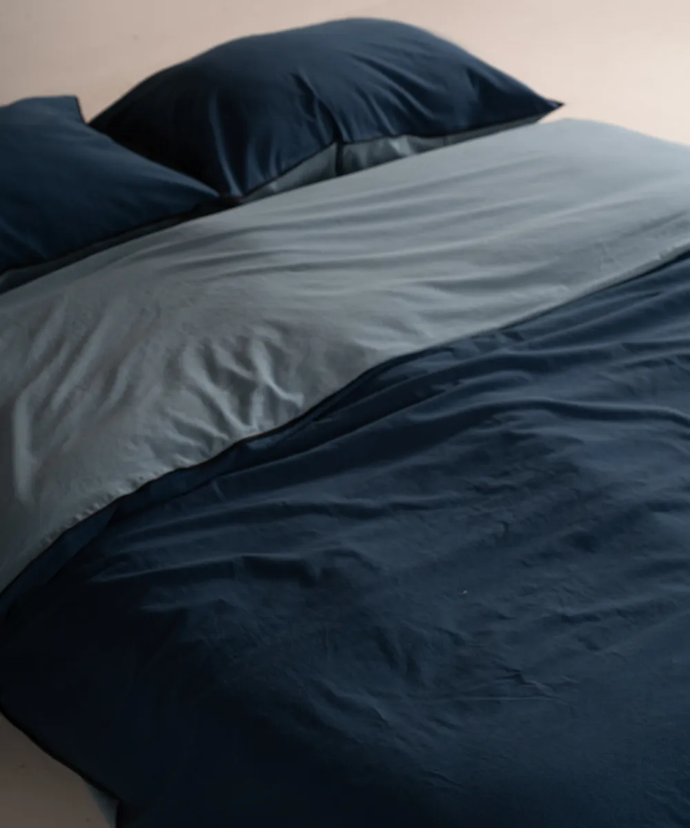 Lımasso КПБ 4 пр. Stonewashed Essualte Akdeniz Blue-Dress Blue пододеяльник 200*220, простынь 240*260, наволочки 50*70 2шт — фото 4