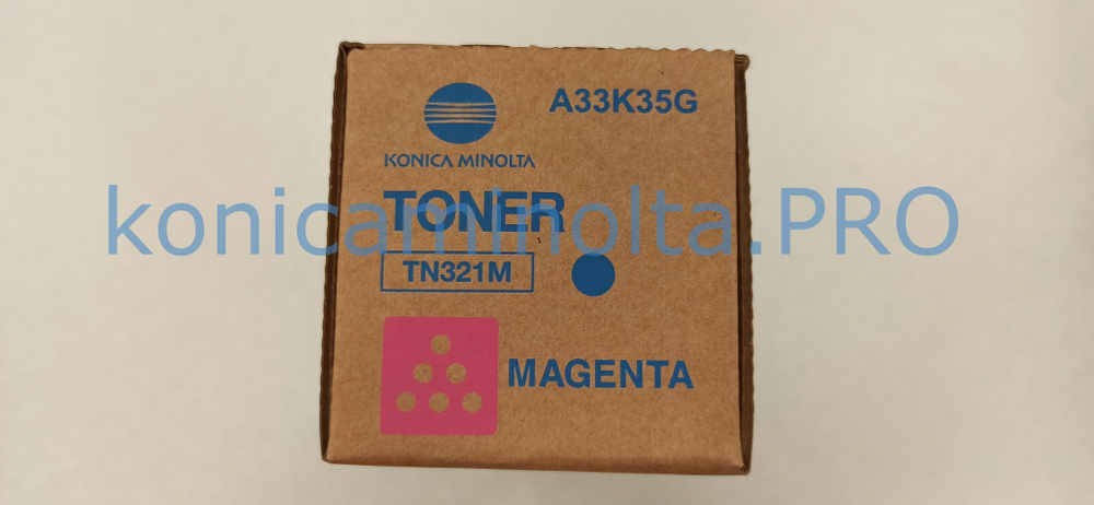 Тонер TN-321M Konica Minolta оригинальный пурпурный 50% A33K35G