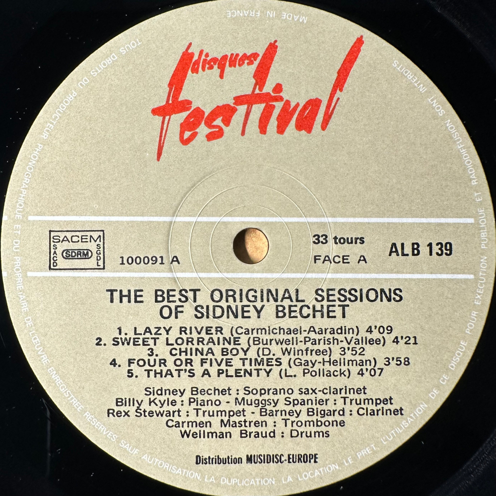 Sidney Bechet ‎– The Best Original Sessions Of Sidney Bechet 2LP (Франция)