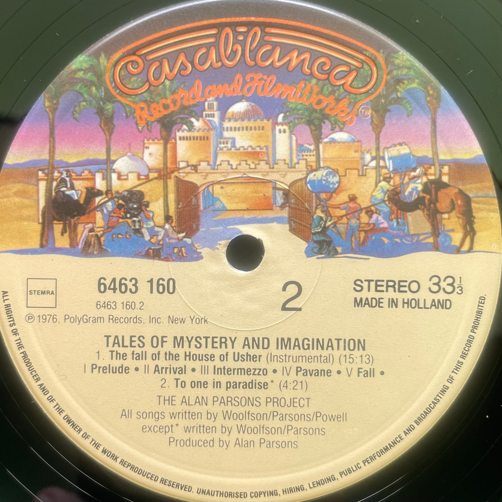 The Alan Parsons Project ‎– Tales Of Mystery And Imagination - Edgar Allan Poe (Голландия)