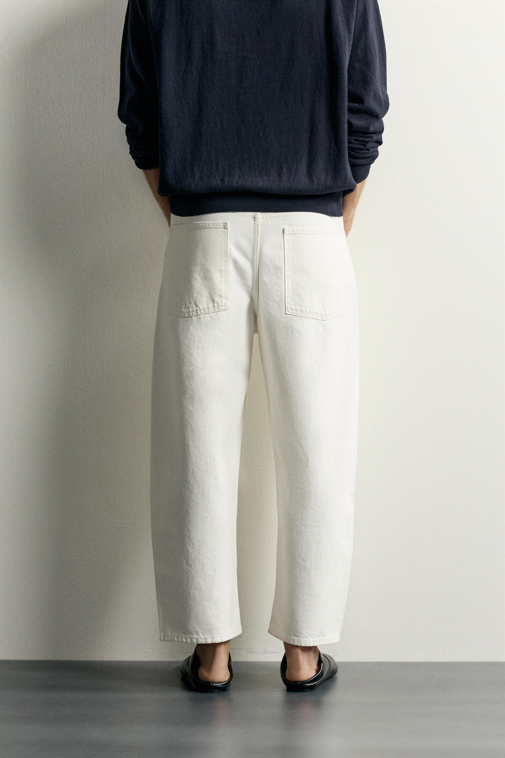 ДЖИНСЫ TAPERED WIDE FIT В ПОЛОСКУ — ZARA