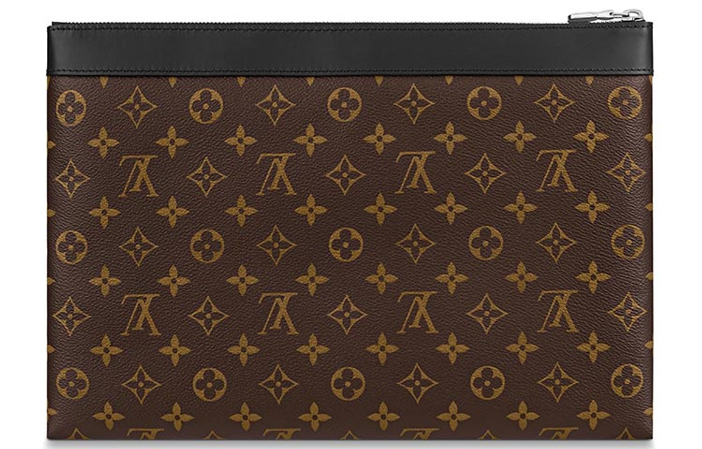 LOUIS VUITTON Discovery Canvas With Leather Handheld Toiletry Bag Large Men"s Brown