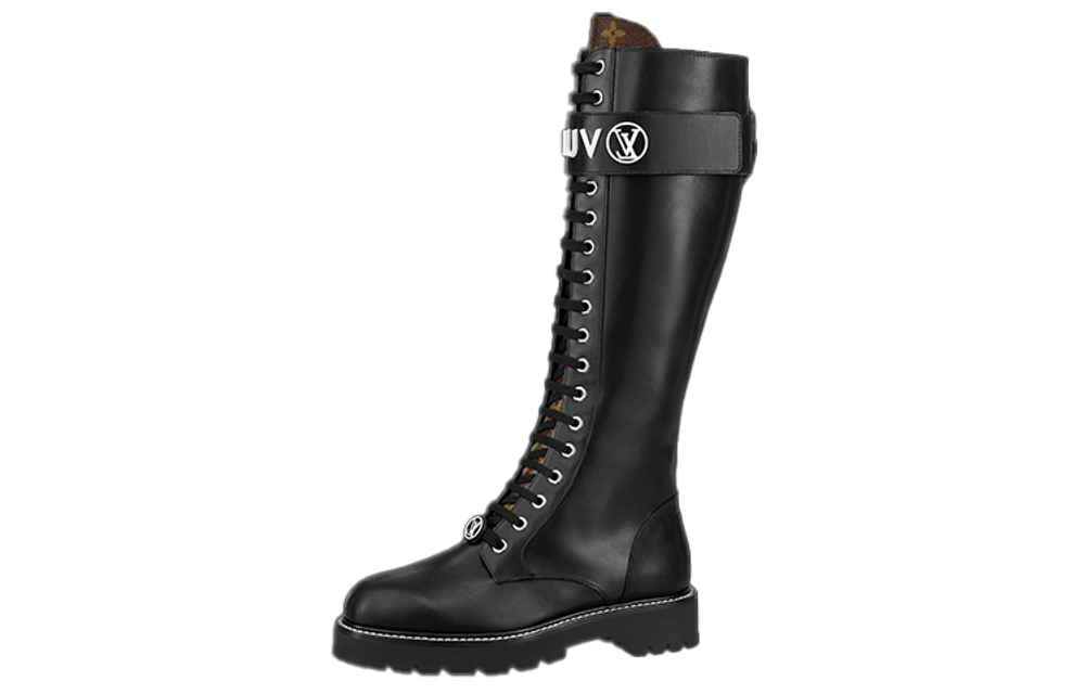 LOUIS VUITTON Territory Flat High Ranger Boots "Black" Women"s