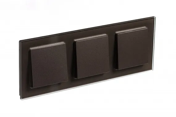 Рамка стеклянная на 3 поста Systeme Electric AtlasDesign Nature Мокко ATN320603