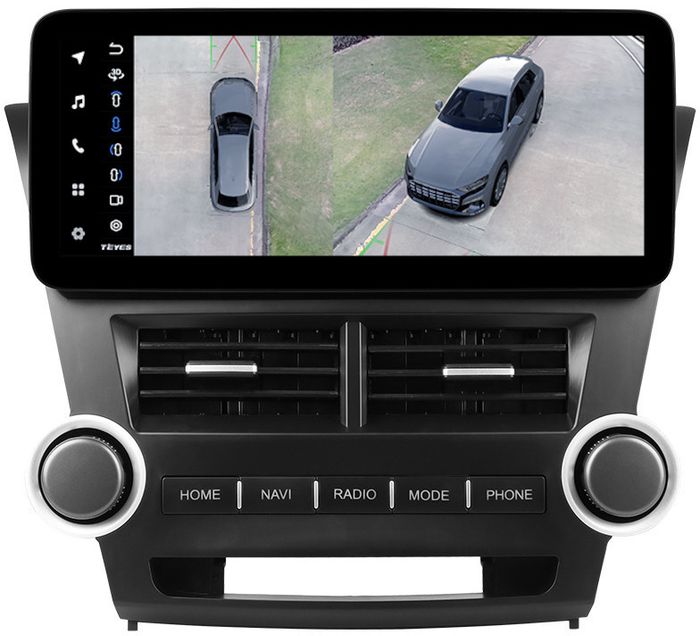 Магнитола для Toyota Highlander 2 XU40 2007-2013 (поддержка JBL, рамка LUX) - Teyes LUX ONE 360 монитор 12.3" 2K QLED на Android 10, Быстрая, CarPlay, 4G SIM-слот, 4 камеры в комплекте
