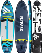 Сапборд надувной FLYPARK FISHING 325x89x15 см бирюзовый-серый-синий