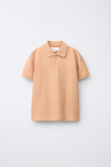 ZARA БАЗОВОЕ ПОЛО ИЗ ПИКЕ, ПЕРСИКОВЫЙ