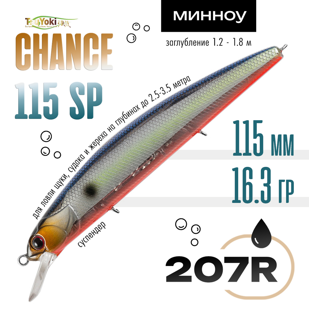 Воблер TsuYoki CHANCE 115SP (115мм, 16.3гр)