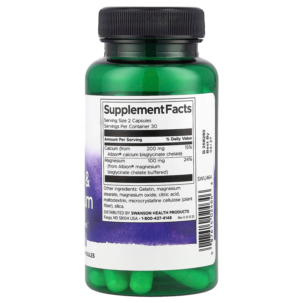 Swanson Vitamins, Albion®, кальций и магний, 60 капсул