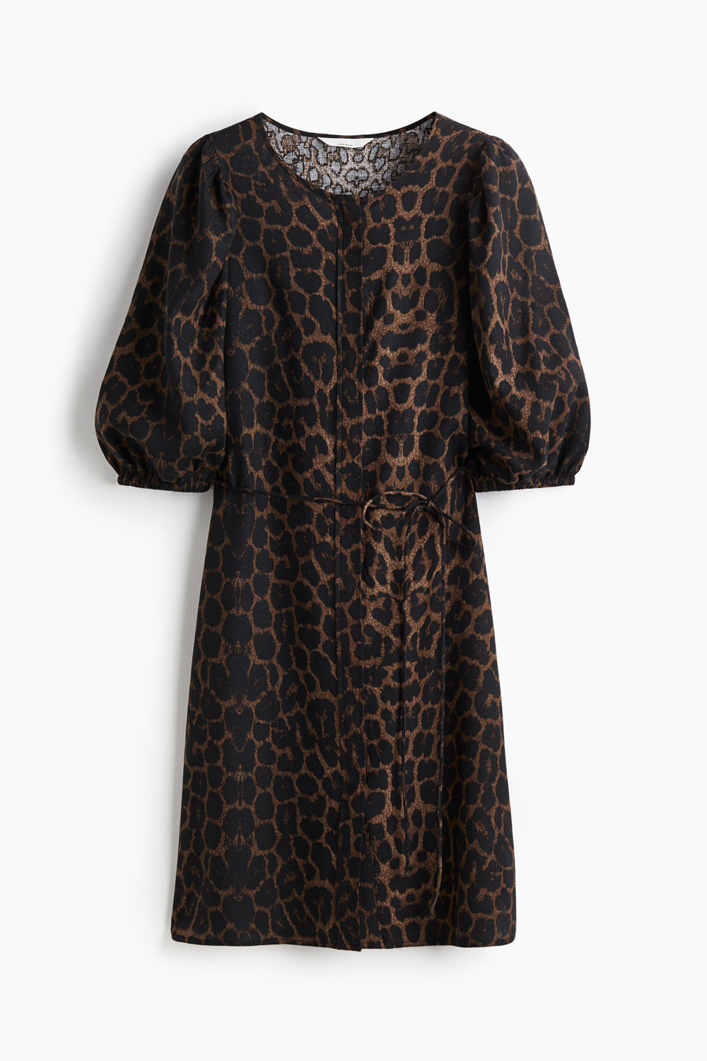 Платье из смеси со льном с поясом - H&M