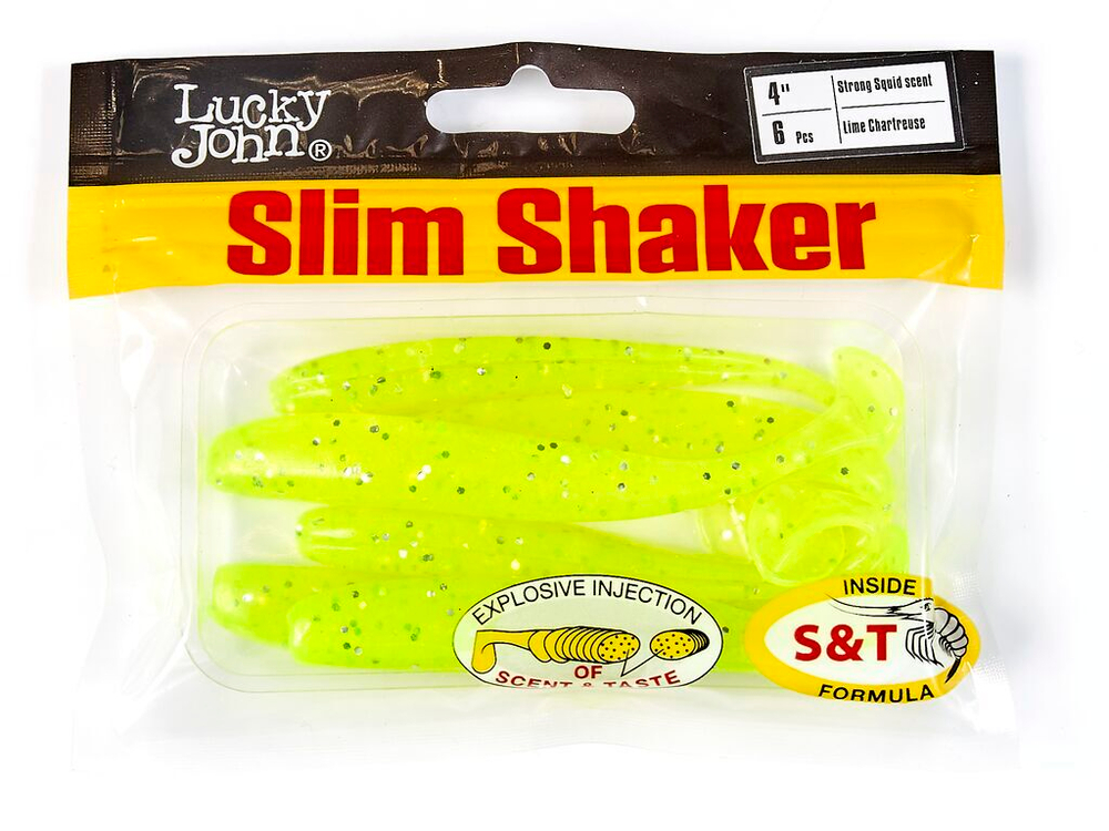 Виброхвосты съедобные LJ Pro Series SLIM SHAKER 4in (10 см), цв. 071, 6 шт.