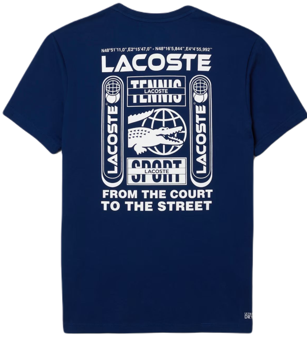 Мужская теннисная футболка LacosteTennis x Daniil Medvedev Regular Fit T-Shirt - navy blue