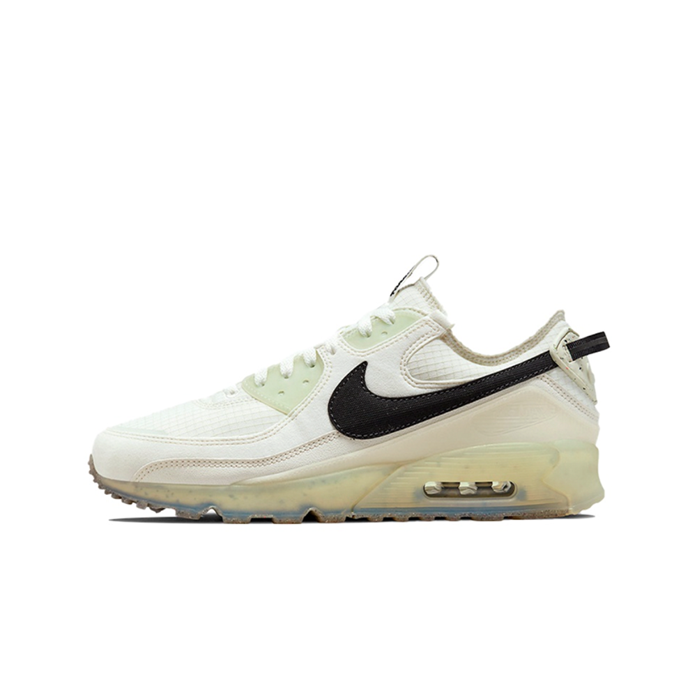 alt="Nike Air Max Terrascape 90 Sail Sea Glass DH2973-100 мужские кроссовки бежевого цвета с зелеными акцентами вид сбоку на белом фоне"