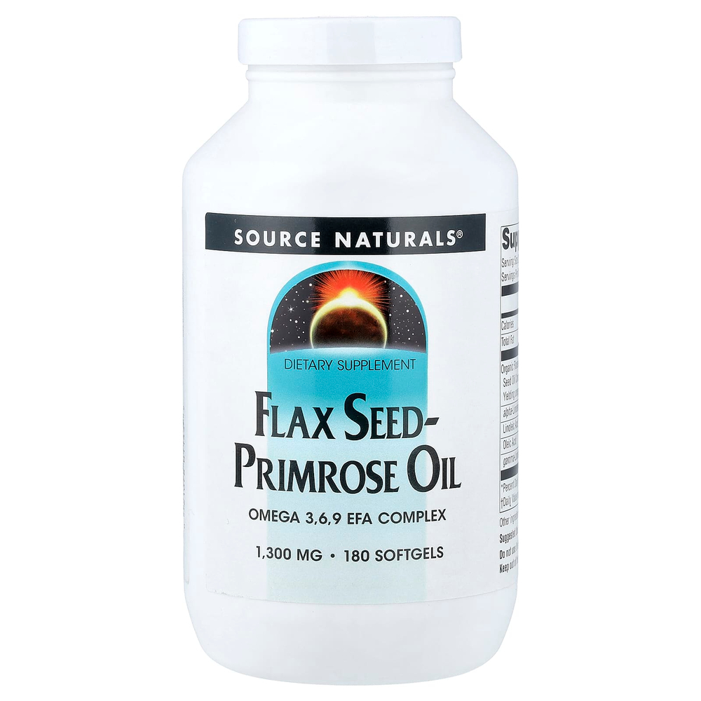 Source Naturals, масло семян льна и первоцвета, 180 капсул