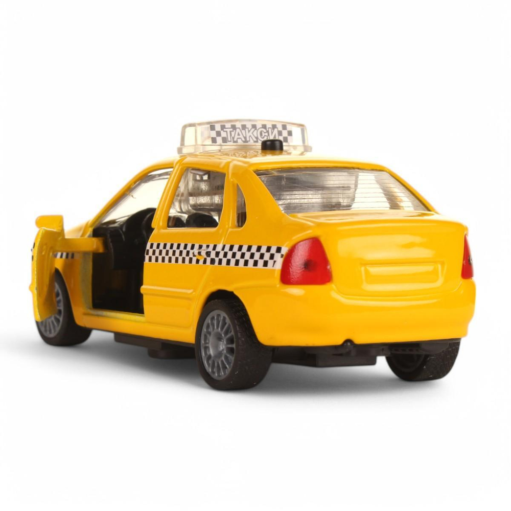 Модель ин. мет. "Lada Калина такси" 12см, свет/звук, откр. дв. в коробка CT1049WB-T (48) (Технопарк)