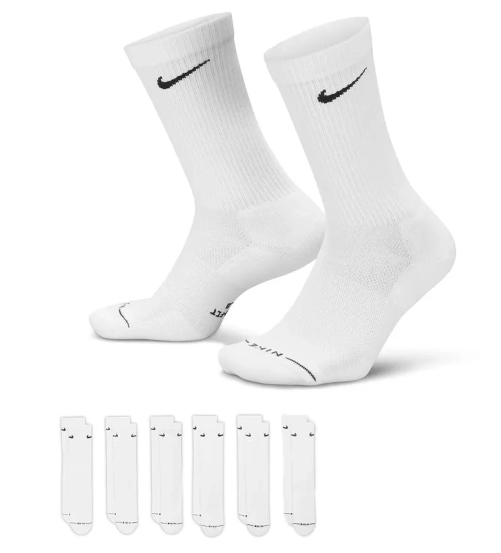 Теннисные носки Nike Everyday Elevated Crew 6P - white
