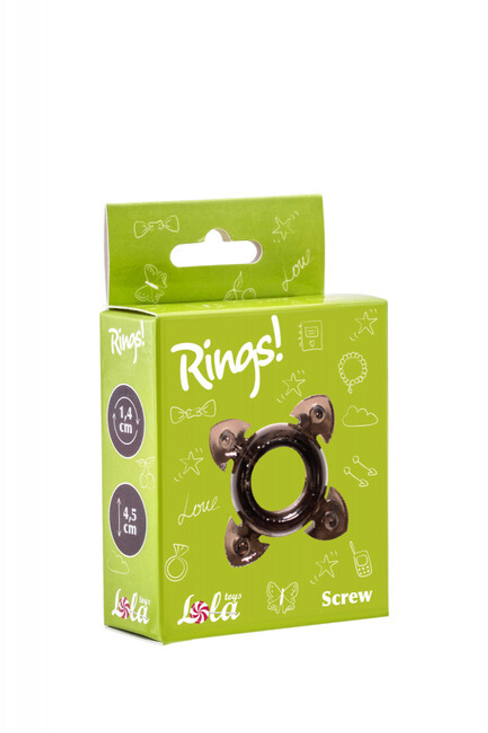 Эрекционное кольцо Rings Screw black (Цвет: черный)